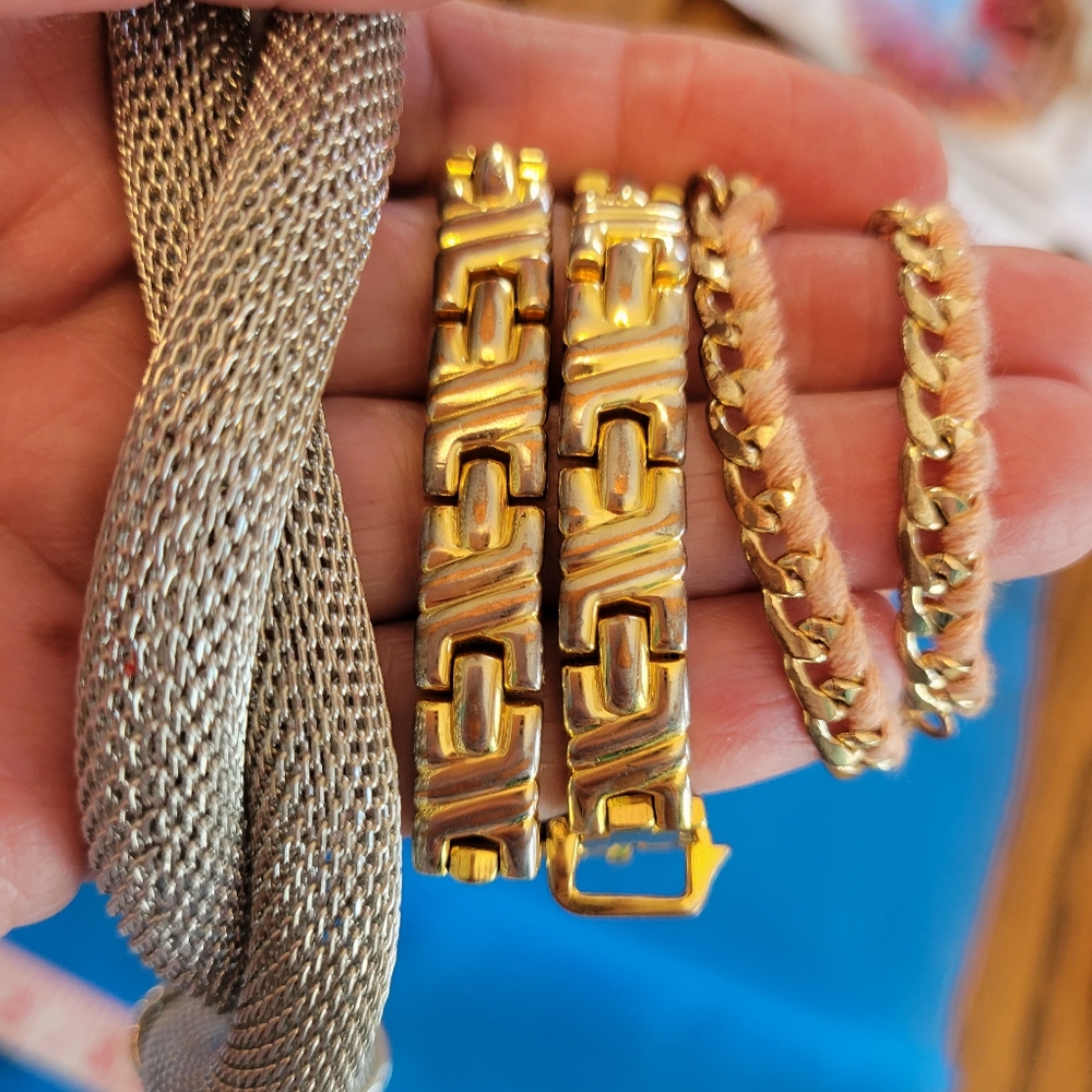 Trio of Bracelets ~ Mesh & Metal ~ Y2K ~ Crafts ~ Re-purpose ~ Jewelry Making